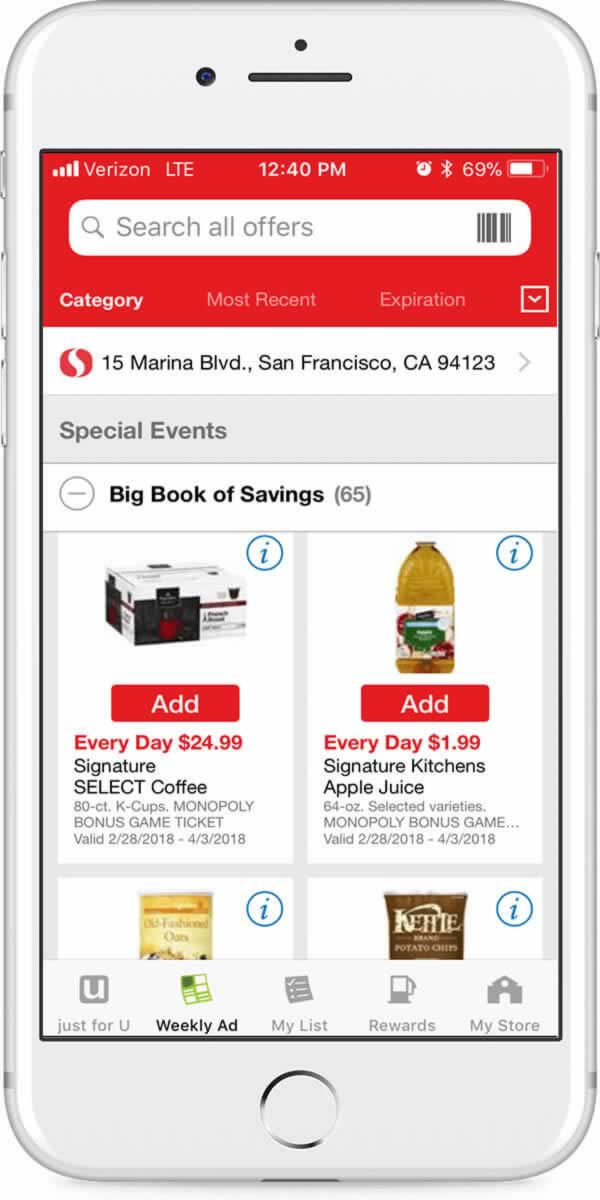 Safeway 3 App Screen Shot Jeremy Callahan