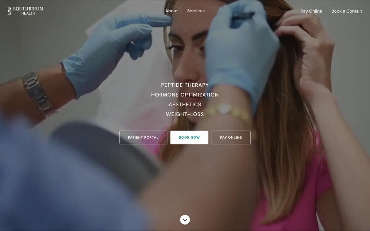 Equilibrium Health website homepage