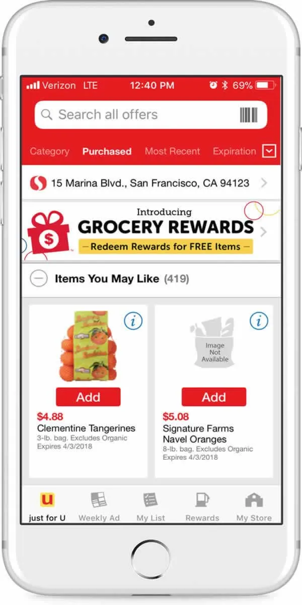 Safeway screenshot 2